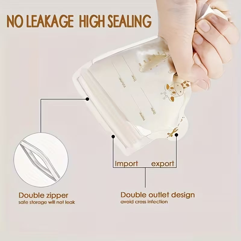 100-Pack Breast Milk Storage Bags with Pour Spout