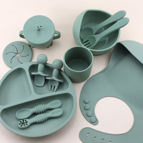 12pcs Baby Feeding Set with Divided Plate
