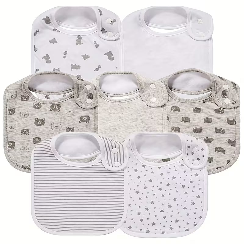 7-Pack Soft, Absorbent Baby Bibs for Drooling