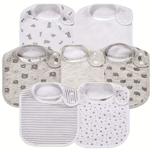 7-Pack Soft, Absorbent Baby Bibs for Drooling