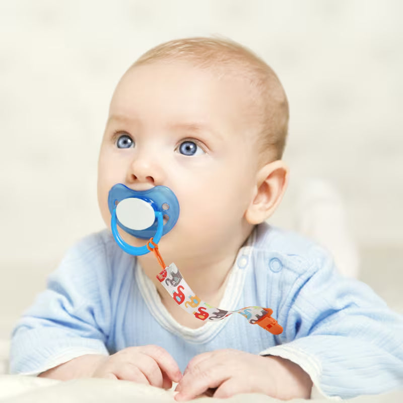 5 Cute Cartoon-Patterned Pacifier with Anti-Loss Clip Chain