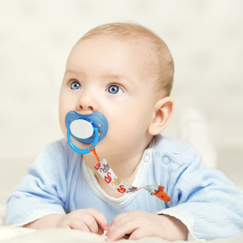 5 Cute Cartoon-Patterned Pacifier with Anti-Loss Clip Chain