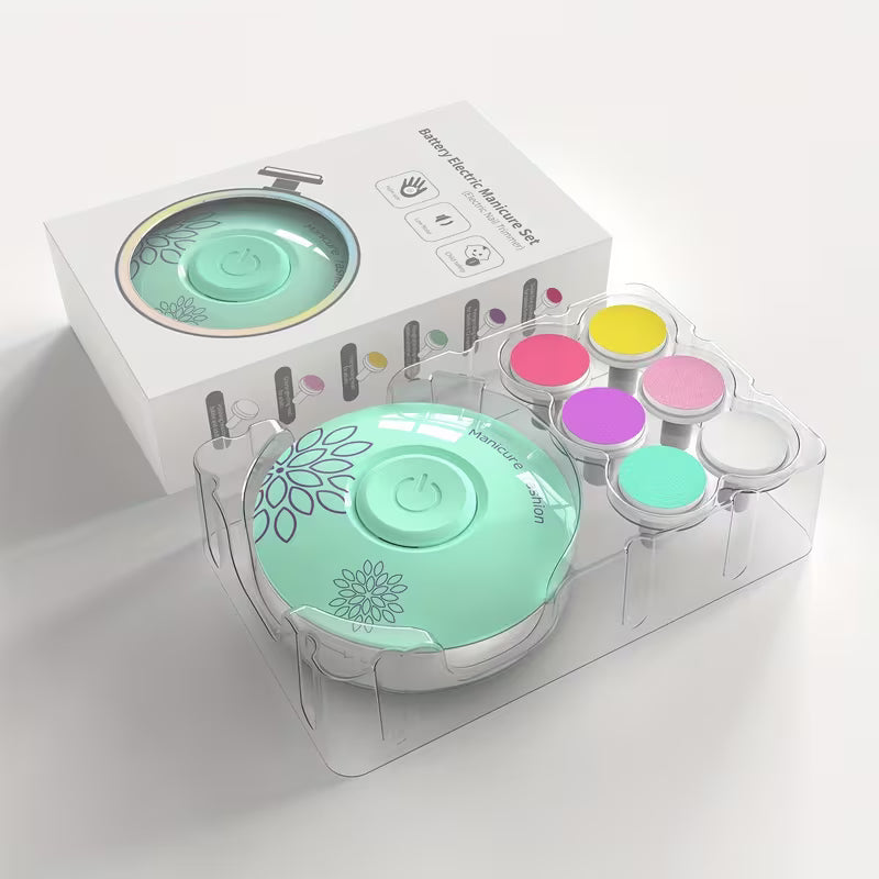 Electric Nail Care Set with 6 Grinding Heads